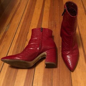 Red Croc Sam Edelman Booties